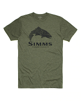 Simms Wood Trout Fill T-shirt in Military Heather