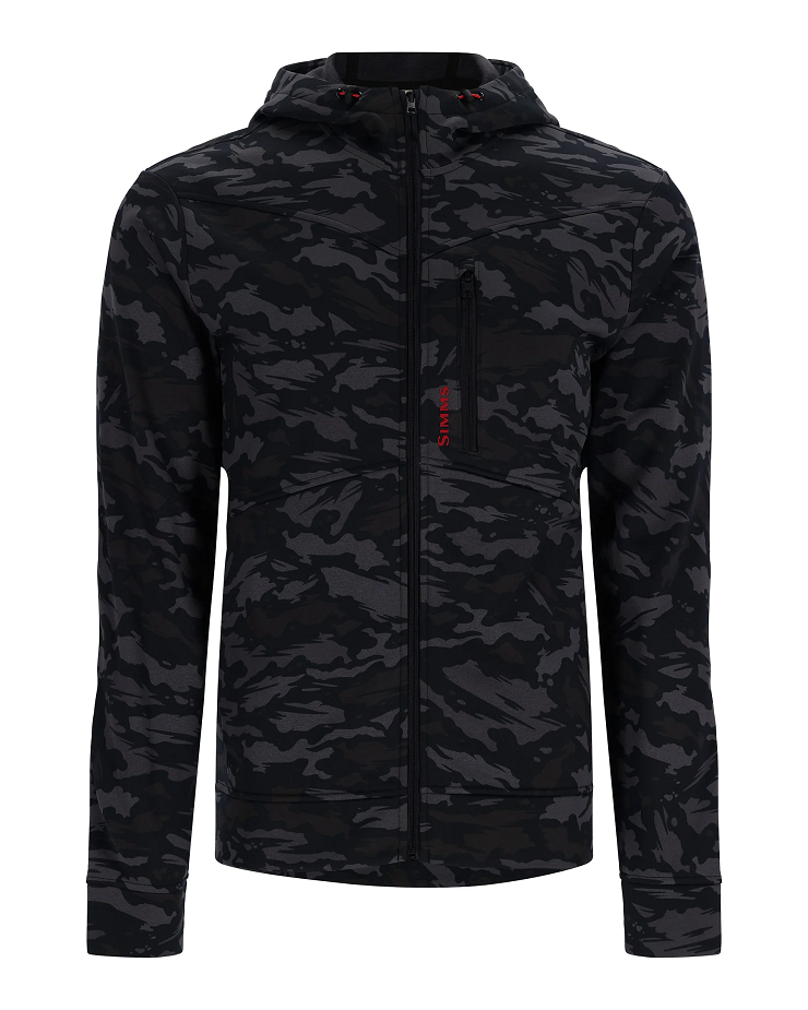 Simms CX Hoddy Full Zip Ghost Camo Black