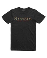 Simms Logo T-Shirt Black W/ camo Logo