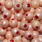 apricot pearl blood dot bead
